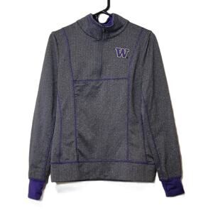 Colosseum Womens Washington Huskies 1/4 Zip Sweatshirt Gray Purple Size‎ Medium